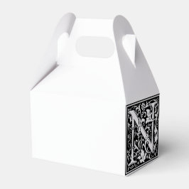 Blommigt Alphabet Monogram Brev N Tile Morris Presentaskar