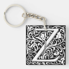 Blommigt Alphabet Monogram Brev Z