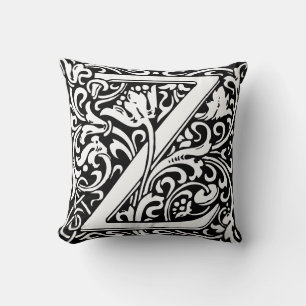 Blommigt Alphabet Monogram Brev Z Kudde