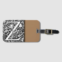 Blommigt Alphabet Monogram Brev Z Luggage Tag Bagagebricka