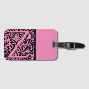 Blommigt Alphabet Monogram Brev Z Luggage Tag Bagagebricka