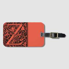 Blommigt Alphabet Monogram Brev Z Luggage Tag Bagagebricka