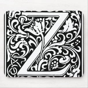 Blommigt Alphabet Monogram Brev Z Musmatta