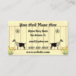 Blommigt Alpine Dairy Goat Barn Star Visitkort