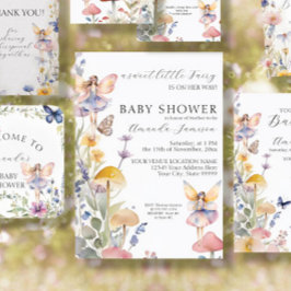 Blommigt Älvors Enchanted Wildblomma Baby Shower Inbjudningar