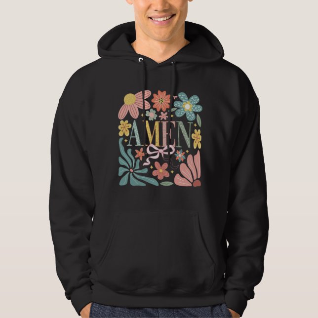Blommigt Amen Art Hoodie (Framsida)