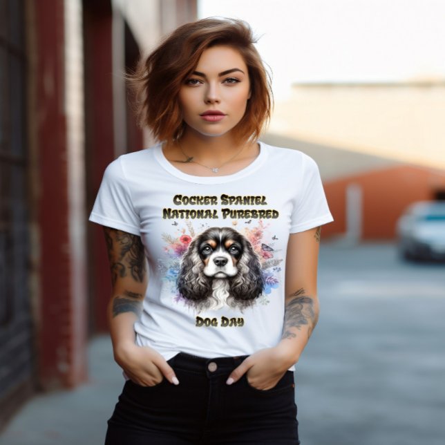 Blommigt American Cocker Spain T Shirt (Skapare uppladdad)