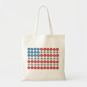 Blommigt American Flagga Patriotic Tygkasse