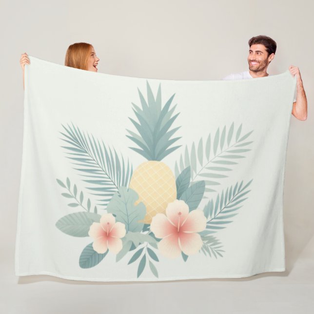 Blommigt Ananas & Hawaiian Fleecefilt (På plats)