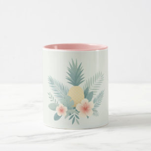 Blommigt Ananas & Hawaiian Mugg