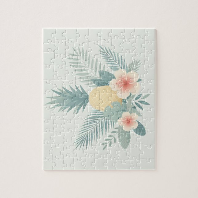 Blommigt Ananas & Hawaiian Pussel (Vertikal)