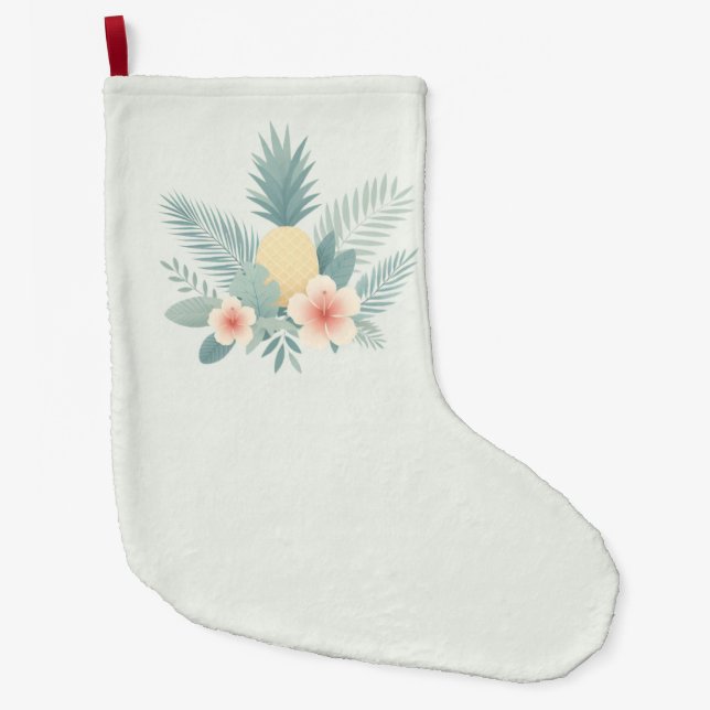 Blommigt Ananas & Hawaiian Stor Julstrumpa (Framsidan)