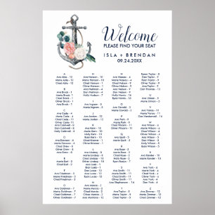 Blommigt Anchor   Alfabetiskt sommarsäte Poster