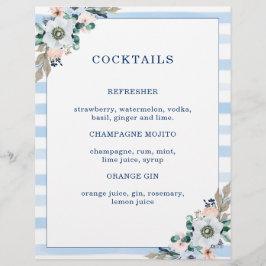 Blommigt Anchor Beach Wedding Cocktail Menu