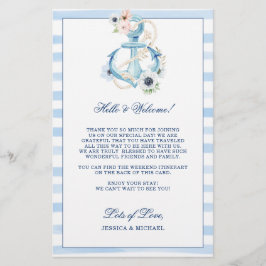Blommigt Anchor Beach Wedding Välkomsthälsning