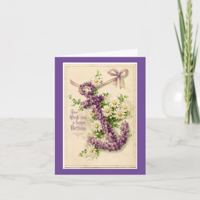 Blommigt Anchor Birthday Greeting Card Kort (Framsida)