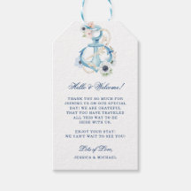 Blommigt Anchor Blue Rand Beach Wedding Välkommen
