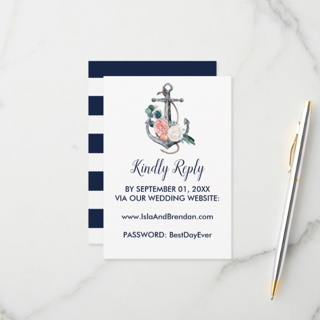 Blommigt Anchor | OSA kort på sommarwebbplatsen Br (Fram/Back In Situ)