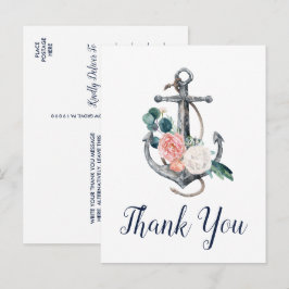 Blommigt Anchor | Sommar-Tack Vykort