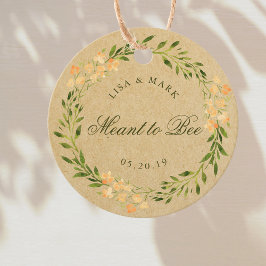 Blommigt andedräkt Meant to Bee Bröllop Kraft Roun Gåvor Etiketter