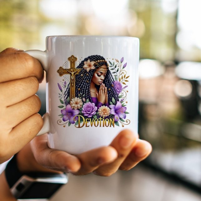 Blommigt Andlig African American Praxis Women Kaffemugg (Skapare uppladdad)