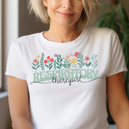 Blommigt Andningsbehandling T Shirt