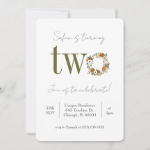 Blommigt Andra födelsedagsinbjudan