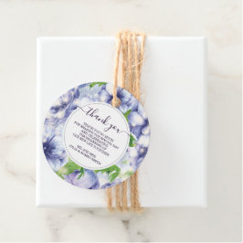 Blommigt Anemone Lila Bröllop tack Gåvor Etiketter