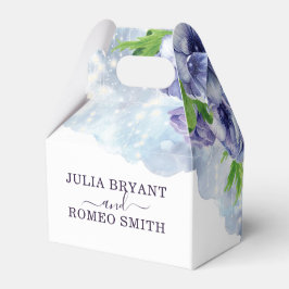 Blommigt Anemone Lila Bröllop Tack Presentaskar