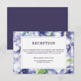 Blommigt Anemone Lila Wedding Reception Inbjudningar