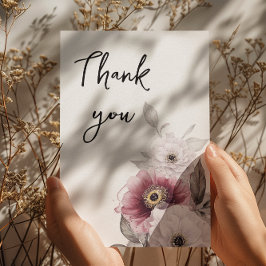 Blommigt Anemones Baby Shower Tack Kort