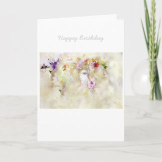 Blommigt Angel Birthday Card Kort