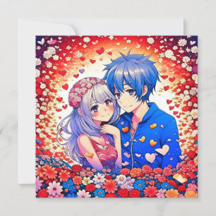 Blommigt Anime ThLED Bröllop Inbjudningar