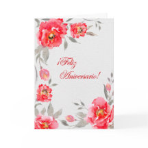 Blommigt Aniversario en Español, Feliz Aniversario