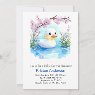 Blommigt Anka Enchanted Wildblomme Boy Shower Inbjudningar
