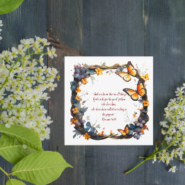 Blommigt Anpassade Bibe Verse Julkort