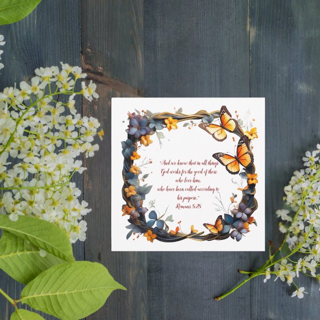 Blommigt Anpassade Bibe Verse Julkort (Skapare uppladdad)