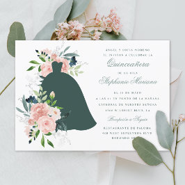 Blommigt Anpassningsbar Färg Dress Quinceañera Inbjudningar