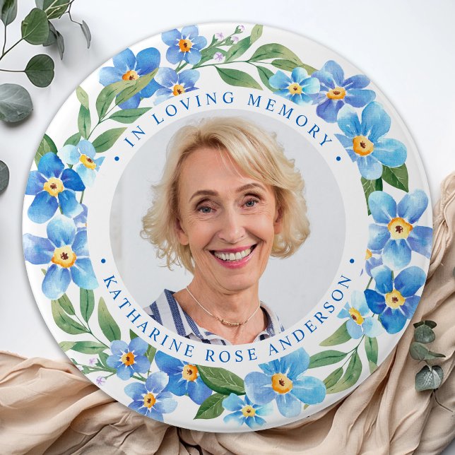 Blommigt Anpassningsbar Foto Memorial Knapp (Skapare uppladdad)