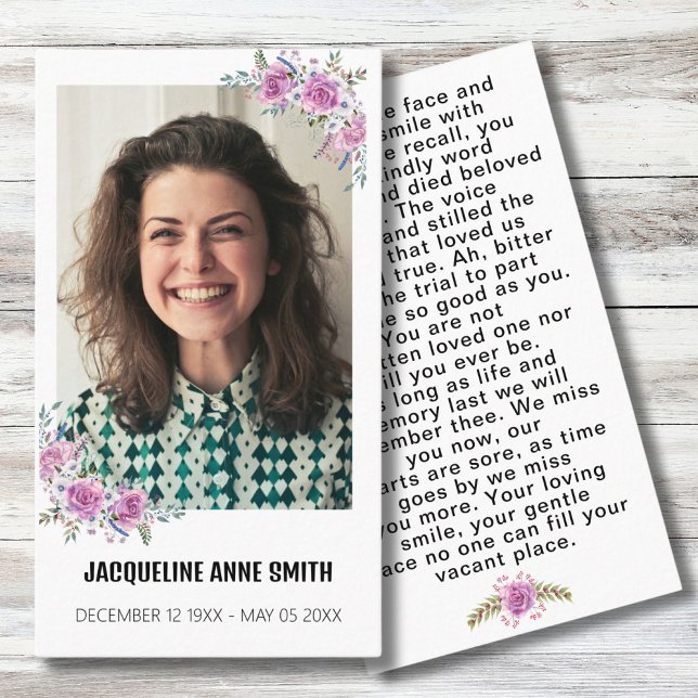 Blommigt Anpassningsbar - fotopatortet för vanlig  Visitkort (Skapare uppladdad)