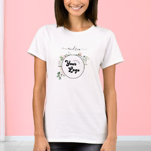 Blommigt Anpassningsbar Logotyp Business Salon Hai T Shirt