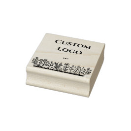 Blommigt anpassningsbar logotyp gummi frimärke stämpel