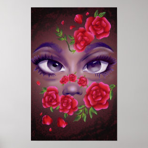 Blommigt ansikte poster
