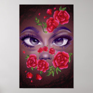 Blommigt ansikte poster