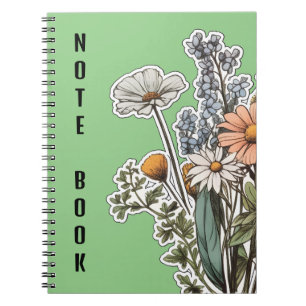 Blommigt Anteckningsbok