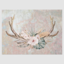 Blommigt Antler Decoupage-utgivningspapper