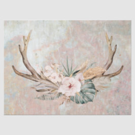 Blommigt Antler Decoupage-utgivningspapper