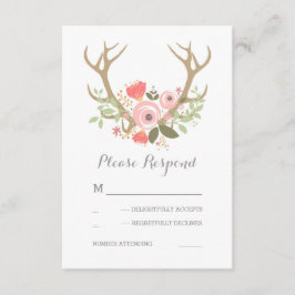 Blommigt Antlers Boho Bröllop OSA Kort