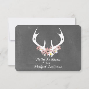 Blommigt Antlers + Chalkboard Inspired Bröllop OSA Kort