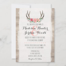 Blommigt Antlers Rustic Bröllop Personlig Formellt